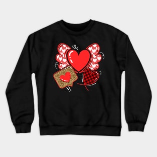 Valentines Day Shirts Hearts Love Leopard Plaid Gift Crewneck Sweatshirt